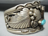 One Of The Most Unique Vintage Native American Navajo Bear Turquoise Sterling Silver Bracelet-Nativo Arts