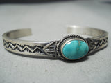 Important Sunny Reeves Native American Navajo Turquoise Sterling Silver Bracelet Cuff-Nativo Arts