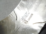Detailed Intricate!! Native American Navajo Feather Sterling Silver Bracelet Cuff-Nativo Arts