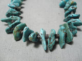 Amazing Vintage Santo Domingo Native American Navajo Turquoise Nugget Sterling Silver Necklace-Nativo Arts