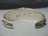 Irv Chee Vintage Native American Navajo Deep Blue Turquoise Sterling Silver Bracelet-Nativo Arts