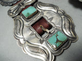 One Of Best Vintage Native American Navajo Green Turquoise Sterling Silver Concho Belt-Nativo Arts