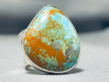 Exquisite Native American Navajo Royston Turquoise Sterling Silver Ring-Nativo Arts