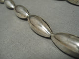 Best Vintage Native American Navajo Footbal Bead Sterling Silver Hand Wrought Necklace Old-Nativo Arts