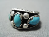 Wonderful Vintage Navajo Turquoise Sterling Silver Ring Native American Old-Nativo Arts