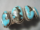 Museum Vintage Native American Navajo Bisbee Turquoise Sterling Silver Bracelet Old-Nativo Arts