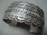 Important Native American Navajo Tillie Jon Detailed Sterling Silver Bracelet-Nativo Arts