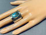 Marvelous Native American Navajo 8 Turquoise Sterling Silver Ring-Nativo Arts