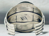 Native American One Of Most Intricate Ever Turquoise Hand Carved Chief Sterling Silver Bracelet-Nativo Arts