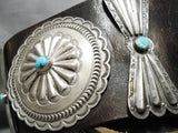 Heavy Authentic Vintage Native American Navajo Turquoise Sterling Silver Concho Belt Old-Nativo Arts