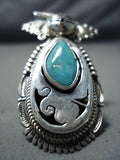 Fabulous Navajo Kingman Turquoise Sterling Silver Ring Native American-Nativo Arts