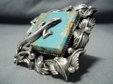 Exceptional San Felipe Native American 8 Turquoise Sterling Silver Gecko Ring-Nativo Arts