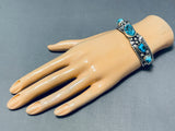 Superb Vintage Native American Navajo 5 Morenci Turquoise Sterling Silver Bracelet-Nativo Arts