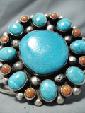 Astounding Vintage Native American Navajo Turquoise Sterling Silver Bracelet Old-Nativo Arts