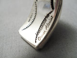Heavy Advanced Silver Work Vintage Native American Navajo Detailed Sterling Bracelet-Nativo Arts