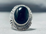 Fabulous Betty Smith Native American Navajo Black Onyx Sterling Silver Ring-Nativo Arts