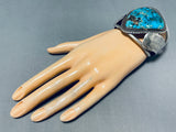 Museum Quality Vintage Native American Navajo Morenci Turquoise Sterling Silver Bracelet-Nativo Arts