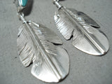 Amazing Navajo Damale Turquoise Sterling Silver Earrings Native American-Nativo Arts