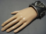 Magnificent Huge Bear Cuff Sterling Silver Bracelet Old-Nativo Arts