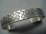 World Of Crosses Native American Zuni Ange Chavez Sterling Silver Bracelet-Nativo Arts