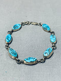 Intriguing Vintage Native American Navajo Morenci Turquoise Sterling Silver Bracelet-Nativo Arts