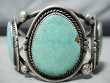 Huge Heavy Vintage Native American Navajo Royston Turquoise Sterling Silver Bracelet-Nativo Arts