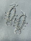 Cutest Signed Native American Navajo Sterling Silver Squash Blossom Necklace Earrings-Nativo Arts