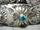 Extreme Detail Vintage Native American Navajo Kingman Turquoise Sterling Silver Concho Belt Old-Nativo Arts