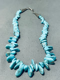 Beautiful Vintage Native American Navajo Kingman Turquoise Sterling Silv Er Necklace-Nativo Arts
