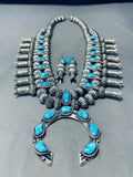 373 Gram Native American Navajo Turquoise Sterling Silver Hogan Bead Squash Blossom Necklace-Nativo Arts