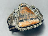 One Of The Best Vintage Native American Navajo Petrified Wood Sterling Silver Bracelet-Nativo Arts