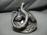 Amazing Detailed Convex Sterling Silver Gecko Ring-Nativo Arts