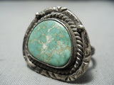 Eye-catching Vintage Native American Navajo Royston Turquoise Sterling Silver Ring-Nativo Arts