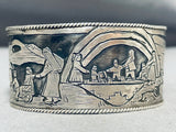 Important One Of Best Vintage Native American Navajo Detailed Sterling Silver Bracelet-Nativo Arts