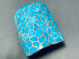 Best Vintage Native American Zuni Turquoise Mosaic Wall Turquoise Sterling Silver Bracelet-Nativo Arts