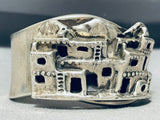 One Of The Most Detailed Vintage Navajo Sterling Silver Pueblo Bracelet-Nativo Arts