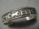 Marvelous Vintage Navajo Sterling Silver Storyteller Bracelet Native American-Nativo Arts