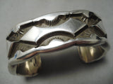 One Of The Heaviest Vintage Native American Navajo Solid Sterling Silver Bracelet- 223 Grams!-Nativo Arts