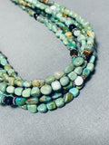 Authentic Singer Native American Navajo Green Turquoise Sterling Silver Necklace-Nativo Arts