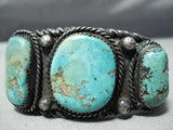Old Twist Coil Vintage Native American Navajo Turquoise Sterling Silver Bracelet-Nativo Arts