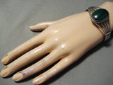 Amazing Vintage Native American Navajo Malachite Sterling Silver Bracelet-Nativo Arts