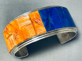 The Most Unique Native American Navajo Lapis Shell Sterling Silver Bracelet-Nativo Arts