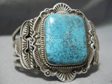 Incredible Vintage Navajo Old Kingman Turquoise Sterling Silver Bracelet-Nativo Arts