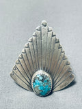 Exceptional Vintage Native American Navajo Kingman Turquoise Sterling Silver Ring-Nativo Arts