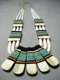 Native American One Of The Biggest Santo Domingo 2 Sided Turquoise Necklace-Nativo Arts