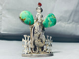 The Best Vintage Native American Navajo Green Turquoise Sterling Silver Pin-Nativo Arts