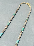 Native American Incredible Vintage Santo Domingo Turquoise Heishi Sterling Silver Necklace-Nativo Arts