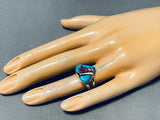 Charming Native American Navajo Inlay Turquoise Purple Spiny Heart Sterling Silver Ring-Nativo Arts