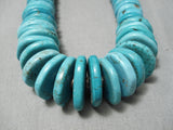 Huge Vintage Native American Navajo Spiderweb Turquoise Disc Sterling Silver Heishi Necklace-Nativo Arts