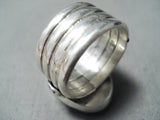 Stunning Navajo Lapis Sterling Silver Ring Native American Old-Nativo Arts